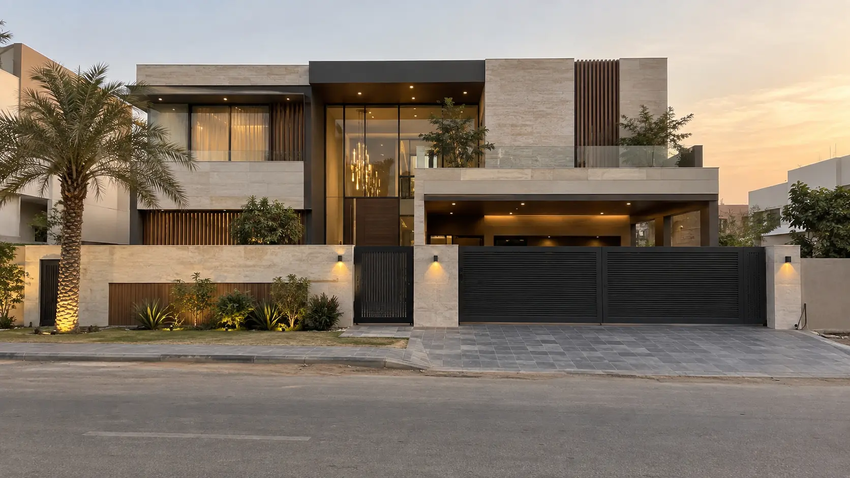 Completed contemporary residence showing Maxima's integrated architecture and construction approach